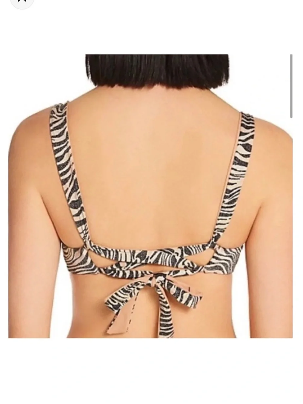 l*space Zebra-Print Bikini Bottoms in Neutral & Black